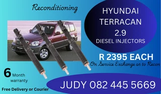 Hyundai Terracan 2.9 Diesel Injectors for sale on service exchange or ot recon
