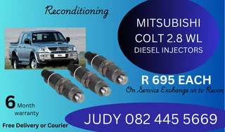 Mitsubishi Colt 2.8 WL Diesel Injectors for sale on service exchange or to recon