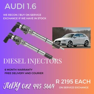 Audi 1.6 Diesel Injectors for sale on service exchange or to recon