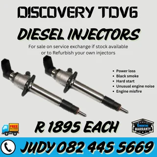 Discovery TDV6 Diesel Injectors for sale on service exchange or to recon