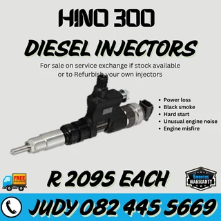 Hino 300 Diesel Injectors for sale on service exchange or to recon