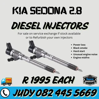 Kia Sedona 2.8 Diesel Injectors for sale on service exchange or to recon