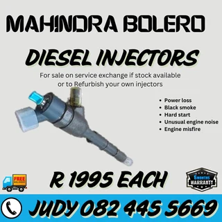 Mahindra Bolero Diesel Injectors for sale on service exchange or to recon