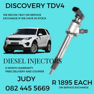 Discovery TDV4 Diesel Injectors for sale on service exchange or to recon