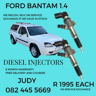 Ford Bantam 1.4 Diesel Injectors for sale on service exchange or to recon