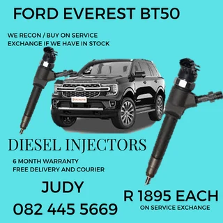 Ford Everest BT50 Diesel Injectors for sale on service exchange or to recon