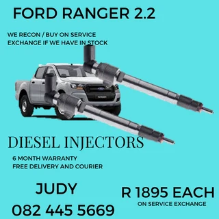 Ford Ranger 2.2 Diesel Injectors for sale on service exchange or to recon