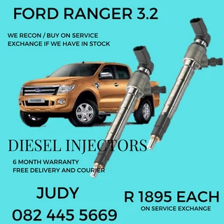 Ford Ranger 3.2 Diesel Injectors for sale on service exchange or to recon