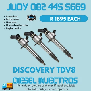 Discovery TDV8 Diesel Injectors for sale on service exchange or to recon