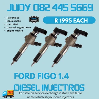Ford Figo 1.4 Diesel Injectors for sale on service exchange or to recon