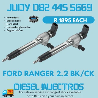 Ford Ranger 2.2 BK / CK Diesel Injectors for sale on service exchange or to recon