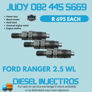Ford Ranger 2.5 WL Diesel Injectors for sale on service exchange or to recon