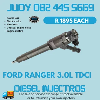 Ford Ranger 3.0L TDCI Diesel Injectors for sale on service exchange or to recon