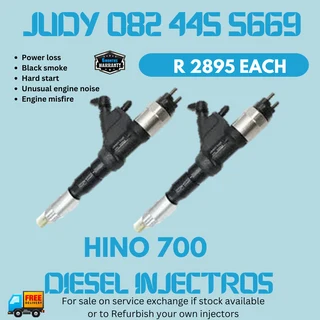 Hino 700 Diesel Injectors for sale on service exchange or to recon