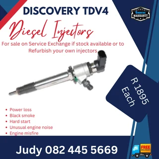 Discovery TDV4 Diesel Injectors for sale on service exchange or to recon
