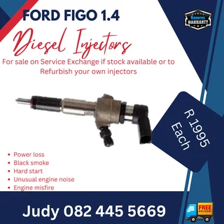 Ford Figo 1.4 Diesel Injectors for sale on service exchange or to recon