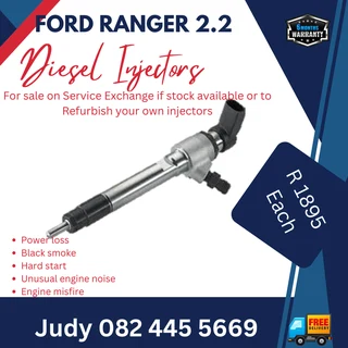 Ford Ranger 2.2 Diesel Injectors for sale on service exchange or to recon