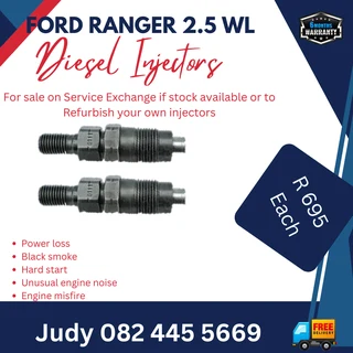 Ford Ranger 2.5 WL Diesel Injectors for sale on service exchange or to recon