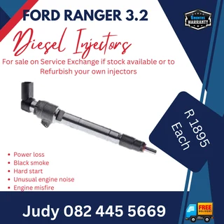 Ford Ranger 3.2 Diesel Injectors for sale on service exchange or to recon