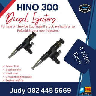 Hino 300 Diesel Injectors for sale on service exchange or to recon
