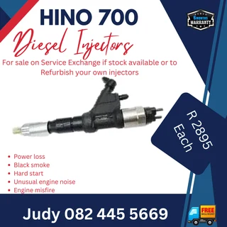Hino 700 Diesel Injectors for sale on service exchange or to recon