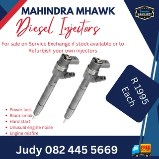 Mahindra Mhawk Diesel Injectors for sale on service exchange or to recon