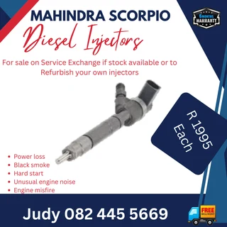 Mahindra Scorpio Diesel Injectors for sale on service exchange or to recon