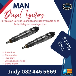 MAN Diesel Injectors for sale on service exchange or to recon