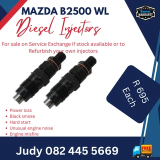Mazda B2500 WL Diesel Injectors for sale on service exchange or to recon