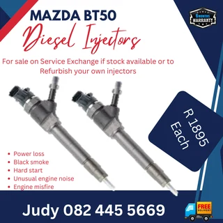 Mazda BT50 Diesel Injectors for sale on service exchange or to recon