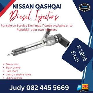 Nissan Qashqai Diesel Injectors for sale on service exchange or to recon