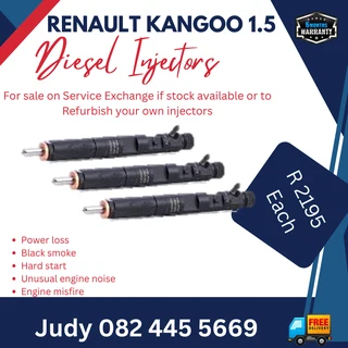 Renault Kangoo 1.5 Diesel Injectors for sale on service exchange or to recon