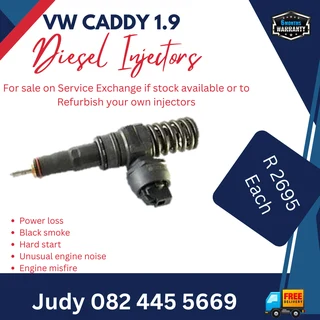 VW Caddy 1.9 Diesel Injectors for sale on service exchange or to recon
