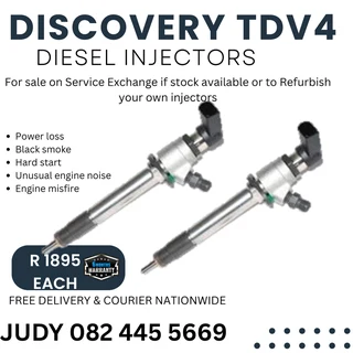 Discovery TDV4 Diesel Injectors for sale on service exchange or to recon