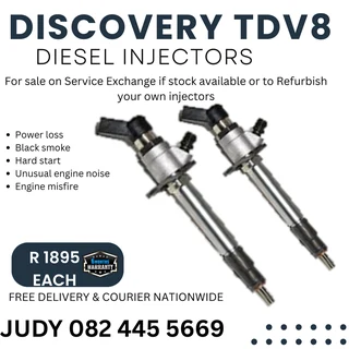 Discovery TDV8 Diesel Injectors for sale on service exchange or to recon