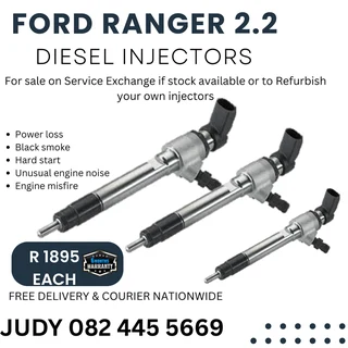 Ford Ranger 2.2 Diesel Injectors for sale on service exchange or to recon