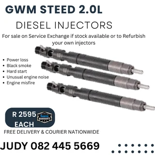 GWM Steed 2.0L Diesel Injectors for sale on service exchange or to recon