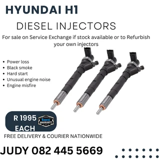 Hyundai H1 Diesel Injectors for sale on service exchange or to recon