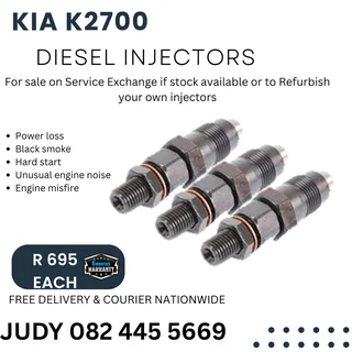Kia K2700 Diesel Injectors for sale on service exchange or to recon