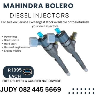 Mahindra Bolero Diesel Injectors for sale on service exchange or to recon