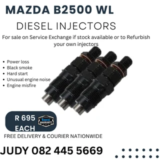 Mazda B2500 WL Diesel Injectors for sale on service exchange or o recon
