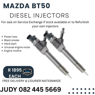 Mazda BT50 Diesel Injectors for sale on service exchange or to recon