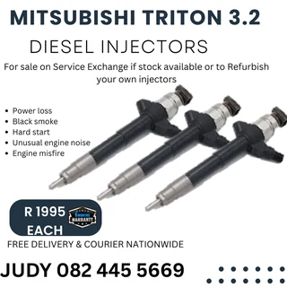 Mitsubishi Triton 3.2 Diesel Injectors for sale on service exchange or to recon