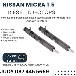 Nissan Micra 1.5 Diesel Injectors for sale on service exchange or to recon