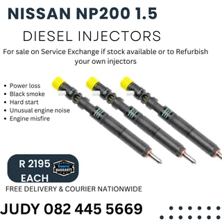 Nissan NP200 1.5 Diesel Injectors for sale on service exchange or to recon