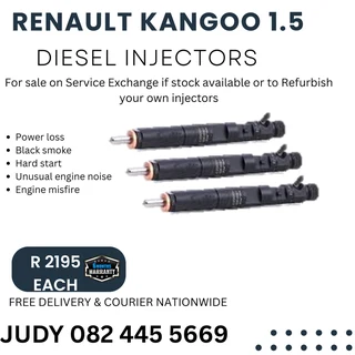 Renault Kangoo 1.5 Diesel Injectors for sale on service exhcange or to recon