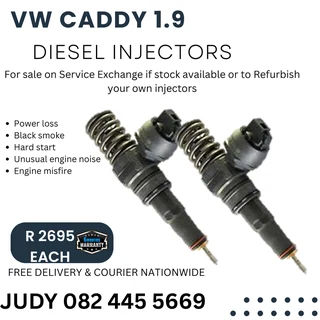 VW Caddy 1.9 Diesel Injectors for sale on service exchange or to recon