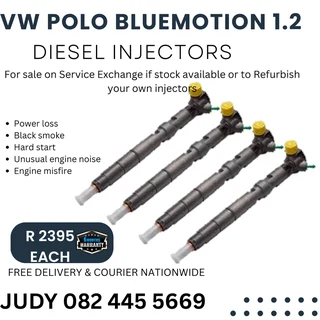 VW Polo Bluemotion 1.2 Diesel Injectors for sale on service exchange or to recon