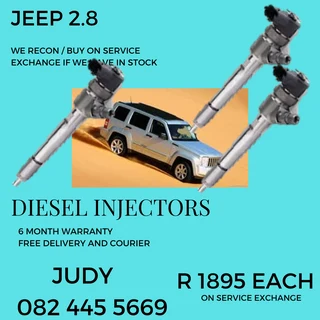 Jeep 2.8 Diesel Injectors for sale on service exchange or to recon