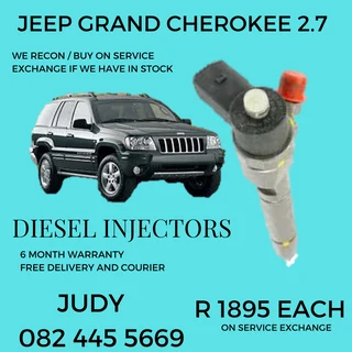 Jeep Grand Cherokee 2.7 Diesel Injectors for sale on service exchange or to recon